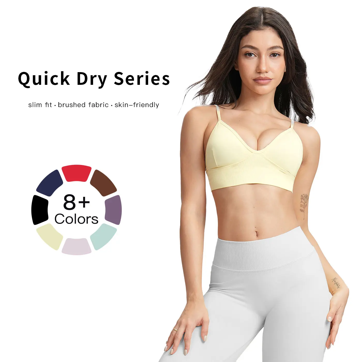 Women's Wireless Padded Sports Bra MFVIM, Breathable & Comfortable Workout Bras, Gym Clothing, Badminton Tennis Bras for Women Indoor Outdoor Athletic Wear