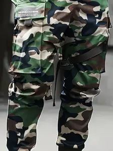 Men's Camouflage Work Pants, Long Outdoor Casual Flap Pocket Cargo Multi-Pocket Trousers, Comfortable Durable Design, Suitable for Daily Wear, Stylish