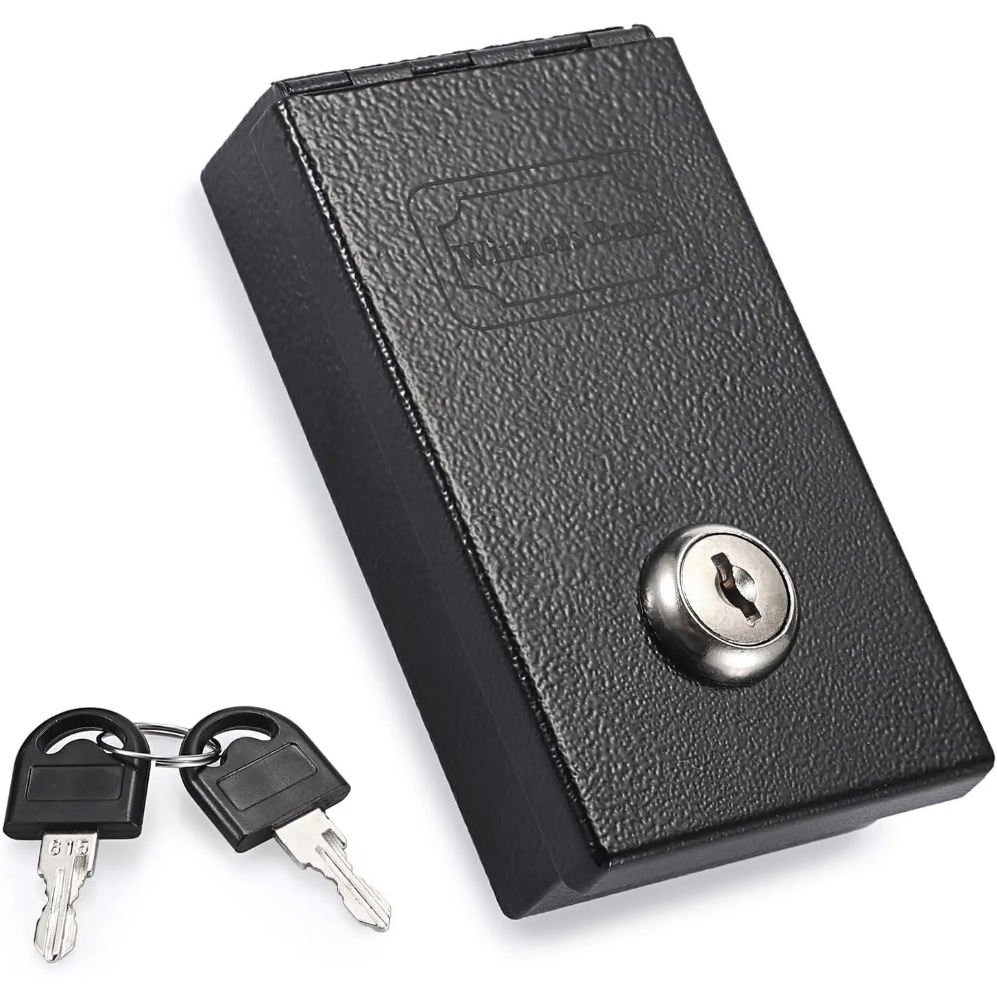 Metal Box for Gambler,   Box with  Slot and 2 , Portable Winners  Pocket Sized  Lock Box, Mini Safe Box for   Saving Go  Gamblers Gifts, Black