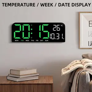 Timess 10-inch HD LED Wall Clock with Multi-Info Display, Dual Alarms, Count-Up/Down Timers, USB Powered, Hang or Place for Bedroom/Office/Nightstand Decor, Ideal Holiday/Birthday Gift,shop clock,new year new clock fathersdaygift