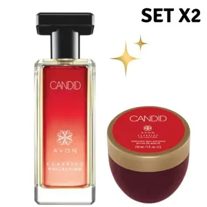 Avon Candid Set x2 - Eau de Cologne & Body Cream - Bold & Confident Floral Scent for Women - Classics Collection
