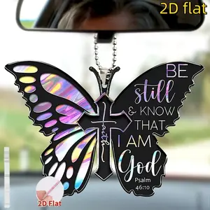 Elegant Butterfly Cross Pendant Necklace, Durable Two-Dimensional Decoration Accessory, Ideal Gift for Valentine & Christmas