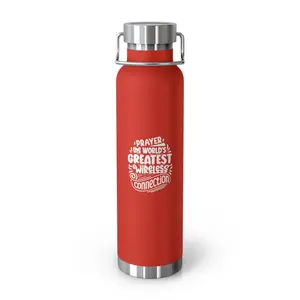 Inspirational Copper Vacuum Insulated Bottle, 22oz with Scripture, Christian Water Flask, Religious Drinkware, Motivational Insulated