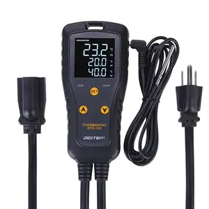 DIGITEN DTC151 Plug-in Temperature Controller, Digital Display, 110V 15A Heating/Cooling, Ideal for Reptiles, Aquariums, Refrigerators, with LED Display & Waterproof Probe Adjustable Thermostat