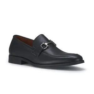 Ferro Aldo Daxon moc-toe penny loafers with buckle, in Black, Men's Size 6.5 - 13