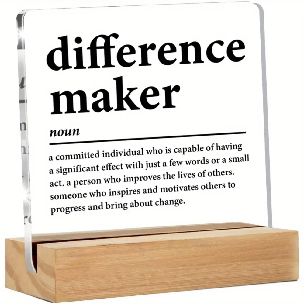 Acrylic Desk Sign - Simple Impactful Plaque, Home Office Decor, Home Decor Products, Ideal Gift for Mentors
