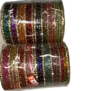Raindrop Set - 24 Pieces of Colorful and Shimmering Bangle Bracelets for Women