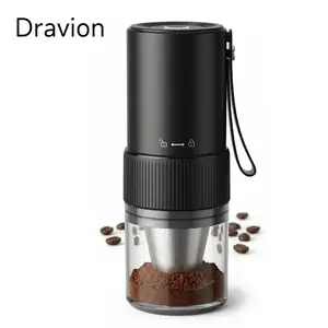 Dravion Multifunctional Electric Grinder, Food-Grade Fast-Grinding Electric Coffee Machine, Grain Grinder with Americano Maker Function Birthday Gift