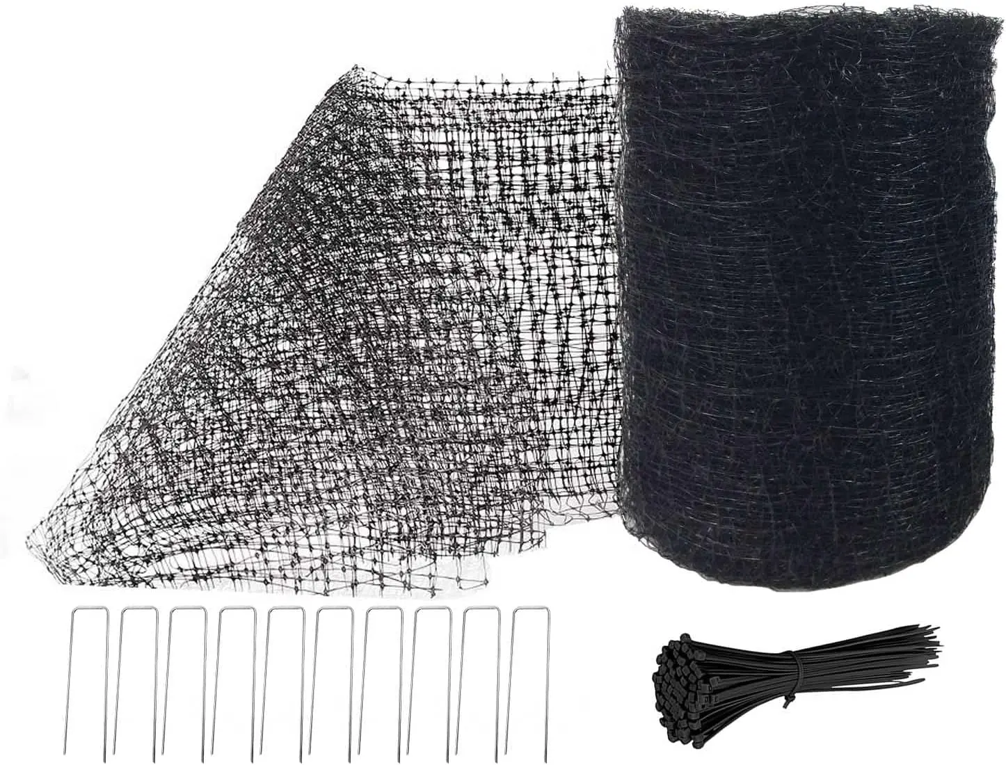 Heavy Duty Lightweight Waterproof Reusable Polypropylene Deer Fence Netting, 7ft x 100ft Anti-Bird Garden Accessory for Fruit Trees & Vegetables, Includes 10 Installation Nails & 50 Cable Ties