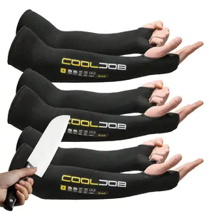 COOLJOB 3 Pairs 14/18in A4 Cut Resistant Sleeves - Thumb Hole, UV Sun Protection, Arm Guard, Arm Sleeves Cover, Scratch Resistant Design