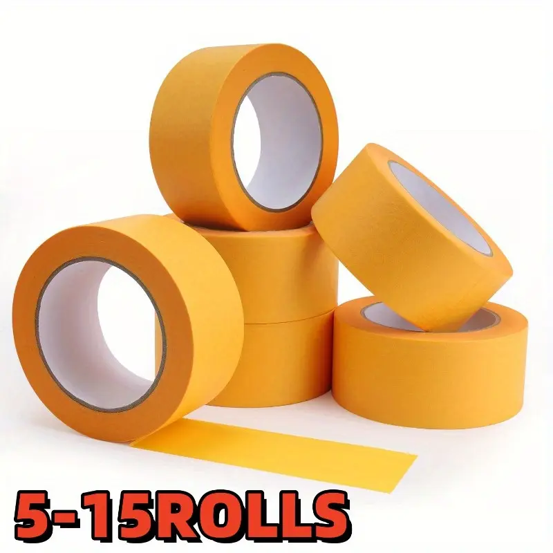 5-15 Rolls Masking Tape | Ultra-Wide, Heat-Resistant, Tear-Proof | Strong Stickiness, No Residue Left | Perfect for DIY, Wall Decoration, Painting, Car Paint Shielding, Nail Art | Great for Home, Studio & Auto Workshops  Tape water  activated  tape