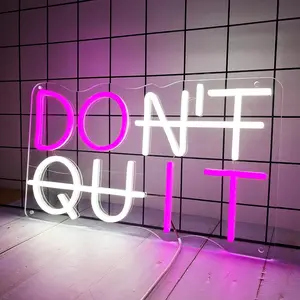 Don't Quit Neon Sign, USB Powered LED Neon Light Sign, Indoor Decorative Light, Dimmable LED Light for Bedroom, Office, Gym, Man Cave, Gamer Room Decor