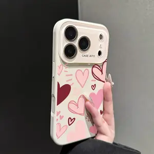Heart Phone Case, Sweet Style, for compatible with iPhone 17/17pro/17promax/17Air/iphone16/16pro/16plus/16promax/15/15promax/15pro/11/12/13/14promax/12mini/13mini/11pro/11promax/12pro/12promax/13pro/13promax/14pro/14promax, Valentine's Day Gift, Cute Love
