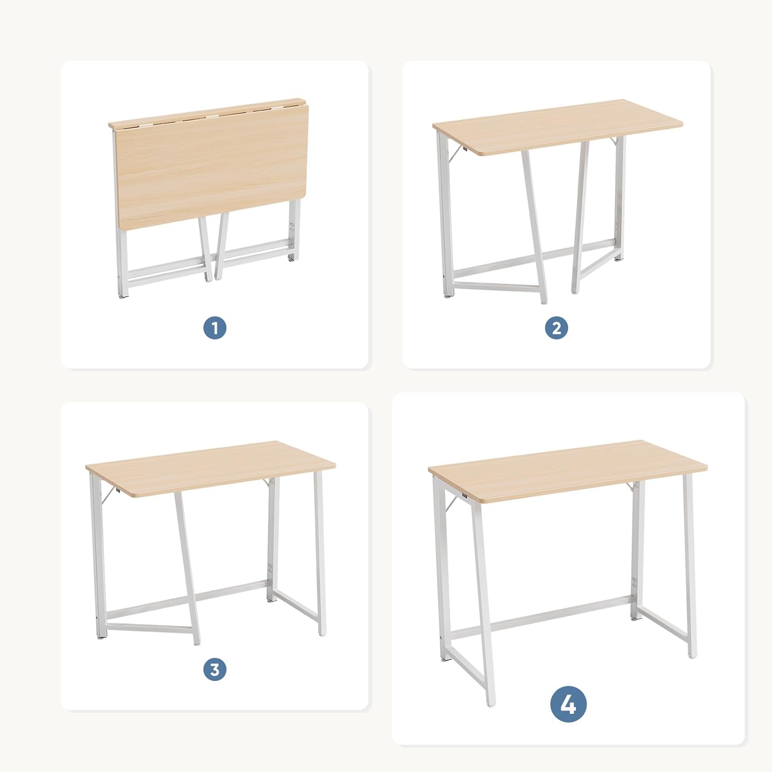 Small Space Folding Desk 31.5 Inch, Compact Foldable Computer Table, Narrow Home Office Workstation for Apartment, Dorm & Bedroom