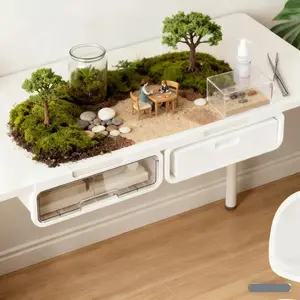 Compact Under Desk/desk Storage Rack with Drawers, No Drilling Pull-Out Basket, Multi-Functional Plastic Organizer, Space-Saving Design, Desk Cable Organizer