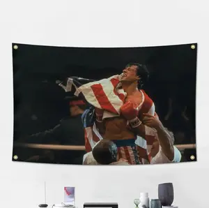 Rocky Flag Tapestry, Rocky Flag Banner Meme Flag Dorm Room Funny Tapestry, Rocky Wall Hanging for Room