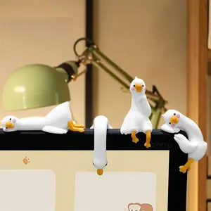 Lazy Duck Desktop Small Ornament for Computer, Car Screen Ornament, Office Workstation Decoration, Computer Display Screen Pendant, Cute Cartoon Animal Toys, Creative Gift, Desktop Ornaments