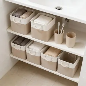 11x11x11 Inch Cube with Drawstring Fabric Storage Box, Set of 6, Used for Home and Office Organization. Durable Fabric, Can Be Placed Under The Bed and Wardrobe, Storing Bedding and Books, Saving Space. Open Storage Box