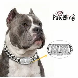 14mm Silver Stainless Steel Cuban Link Dog Collar | Durable, Non-Fading, Heavy-Duty Design | Hip Hop Custom Initial Pendant | Luxury Pet Accessory 10-30 inches aspen  collar security  screen  door lps  017 leah  perfume clacker  toy group  ethikas catch h