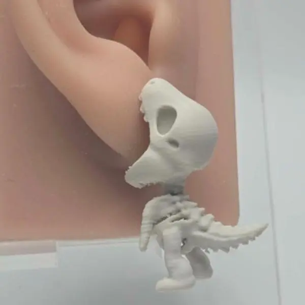 Skeleton Dinosaur Bite/Chomp Stud Earrings