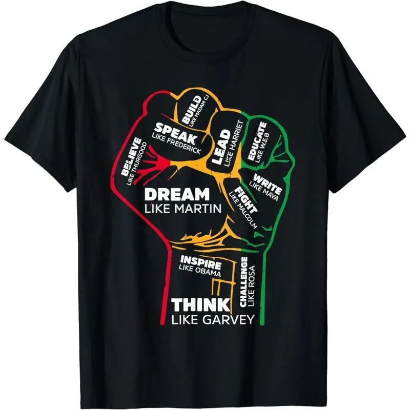 Cotton Inspiring Black Leaders Power Fist Hand Black History Month T-Shirt Cotton Golf Gift T-Shirt For Men And Women