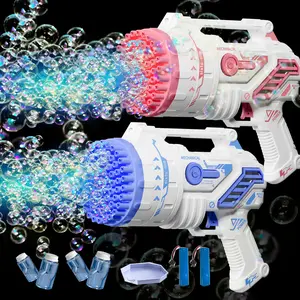 Kids Bubble Gun with 2 Bottles Refill Solution, Bubble Machine Gun for Toddlers 1-3 Kids 4-8, Party Favors, Summer Toy, Outdoors, Easter, Birthday Gift.