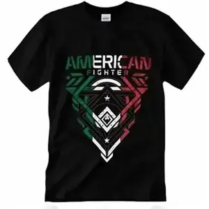 American Fighter Kendleton Unisex Shirt Classic Cotton Graphic Tee, Daily Casual Wear, Unisex T-shirt, Soft and Comfortable for All Seasons Crewneck Geometric Black Print Stretchy Knit