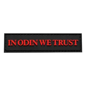 in Odin We Trust Vikings Odin God 3 inch Hook Patch (3D PVC Rubber-Red -P8)