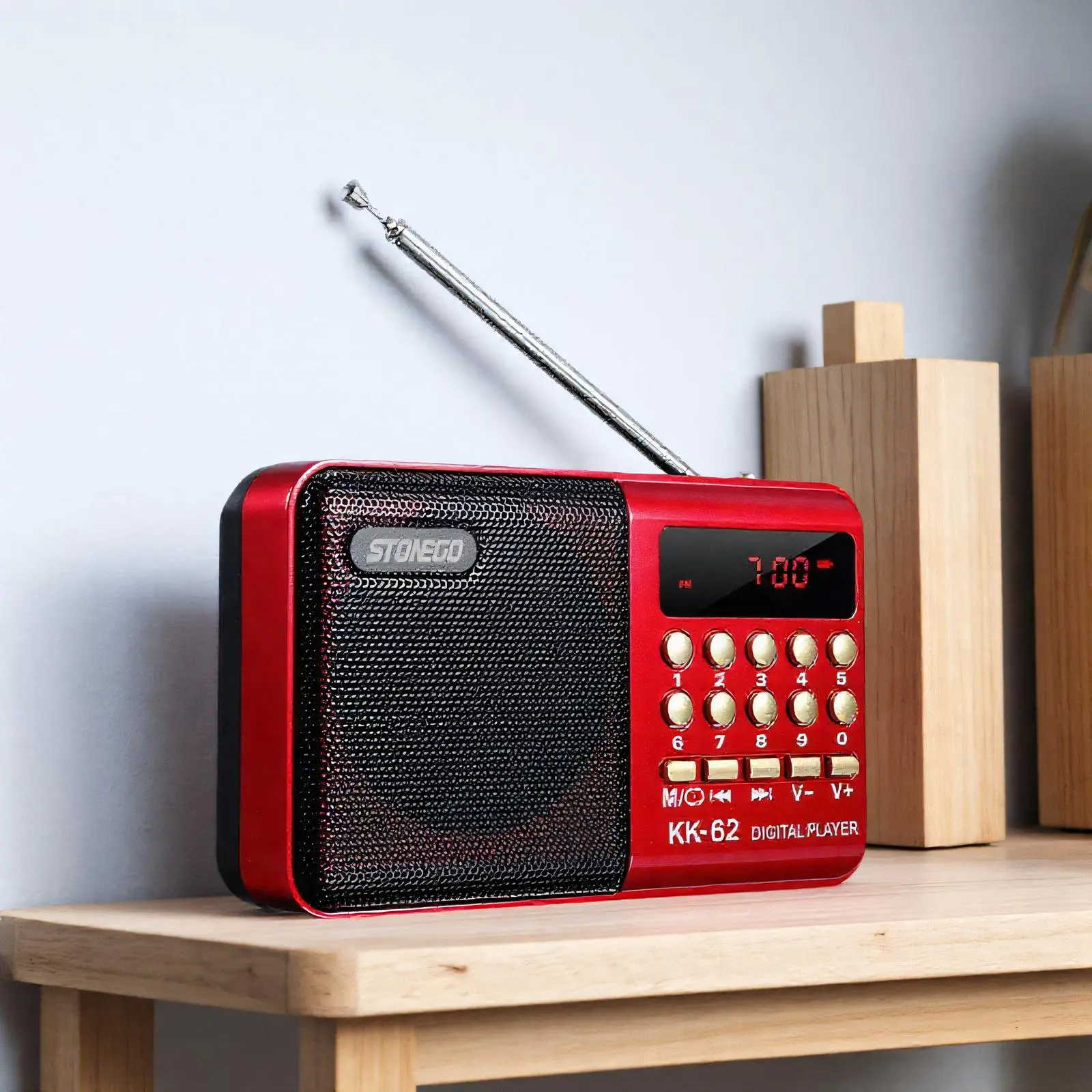 STONEGO Portable Digital AM FM Radio, USB/TF Card MP3 Music Player, Rechargeable Handheld Speaker Device, High Fidelity Stereo Sound Radio for Outdoor Travel, Multifunctional Radio, Portable Radios
