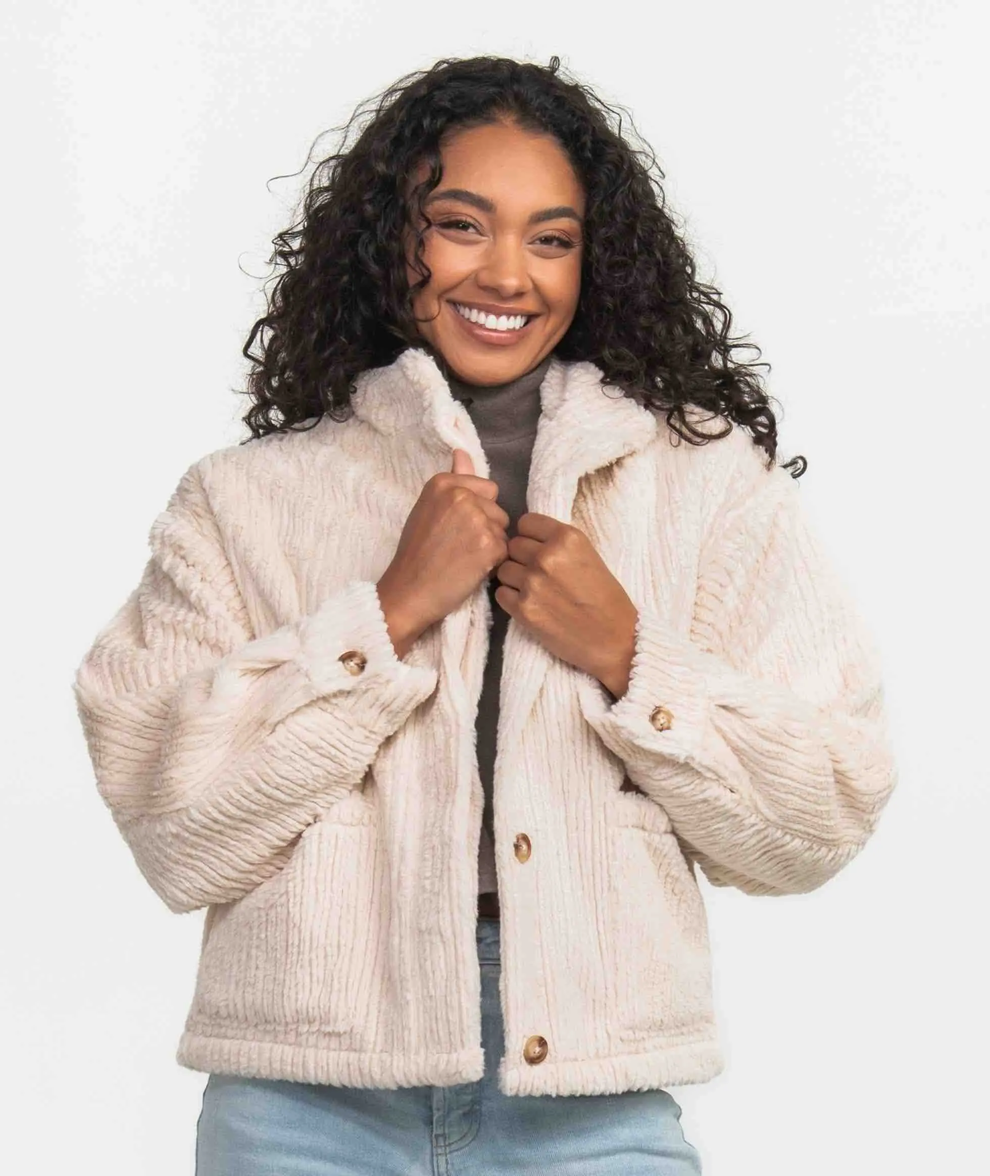 Peyton Sherpa Pile Jacket - Birch