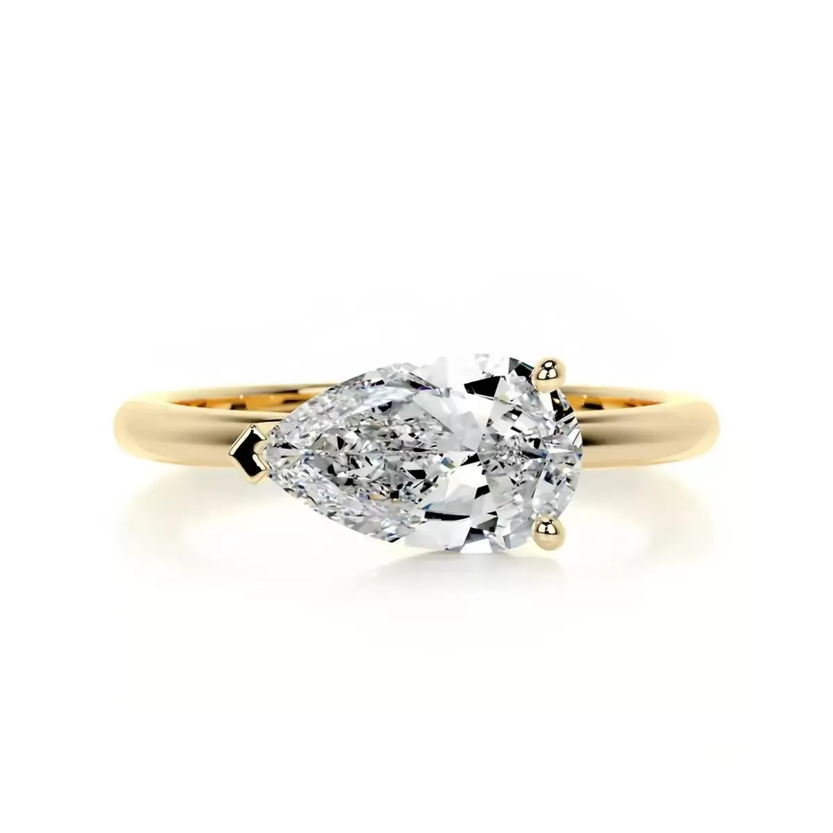 Lab-grown diamond 11056, 1 ct;  D- VS1; pear cut lab-grown diamond ring; IGI; light luxury, premium feel; versatile for everyday wear; engagement/proposal diamond ring; S925