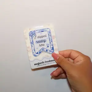 I Stopped Reading Here Blue Bows Flowers Magnetic Bookmark - Bookish Reading Accessory with Fun Design & Magnetic