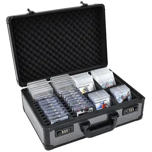 Graded Sports Card Storage Box Trading Card Display Box with Combo Lock Graded Card Slab Carrying Case Fits PSA BGS FGS & SGC Pokemon MTG Baseball