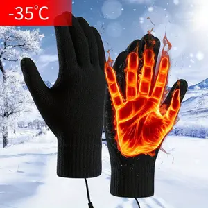 Usb Electric Heated Gloves Winter Warm Non-slip Touch Screen Bike Cycling