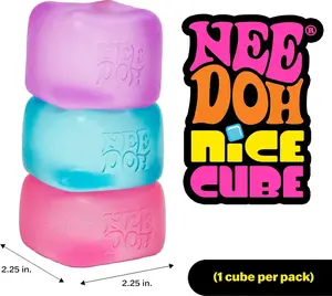 NeeDoh Cube Schylling  Nice Cube Sensory Squeeze  with Super Solid Squish for Stress Relief 2.25" Cube Stress Limited Edition