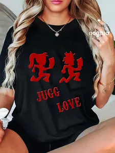 100% Cotton Hers Juggalette ICP Whoop Whoop Jugg Love Vibrantly Colors T-Shirt