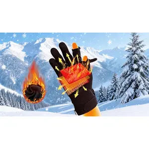 Heated Electric Gloves with Touchscreen,Rechargeable Electric Heated Gloves for Men and Women – Thin, Touchscreen Compatible Battery Gloves, Ideal for Cold Weather Work & Daily Winter Use