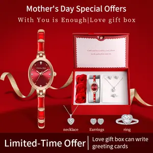 [Mother's Day gift] Elegant women's jewelry bracelet watch: can be used as a watch, can also be worn as a bracelet. Stylish and elegant design, with romantic love gift box.