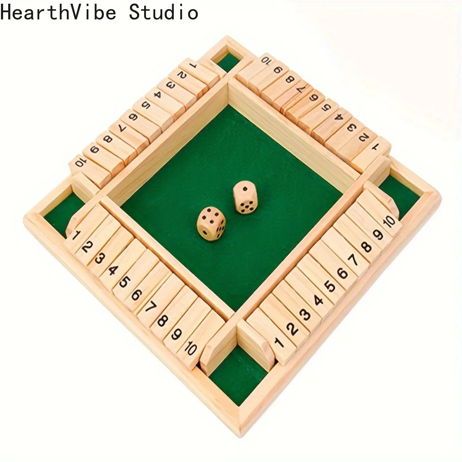 Classic 4-Sided Wooden Board Game Set, 2-Dice Family Dice Game for Ages 12+, Tabletop & Pub Boardgame, Observation Toy, Tabletop Games, Family Board Games