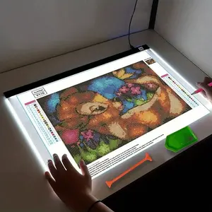 LED Light Up Diamond Art Painting Board, 3-layer Dimming LED Light Pad, DIY Diamond Art Painting Tool, Diamond Art Painting Accessories, Handcraft Making Supplies, Diamond Art Tools