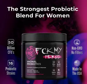 Fck My Period All-In-One Women’s Probiotics & Prebiotics for pH Balance, Urinary & Vaginal Health with Cranberry & D Mannose, 50 Billion CFU