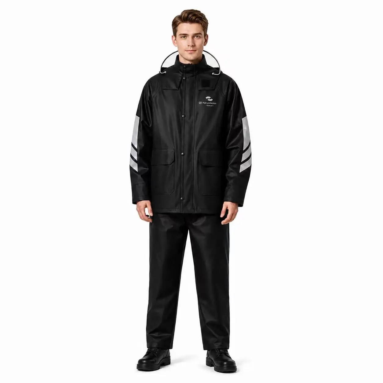 Men's Windproof Reflective Rain Suit | Waterproof Jacket & Pants for Outdoor Riding Camping Travel