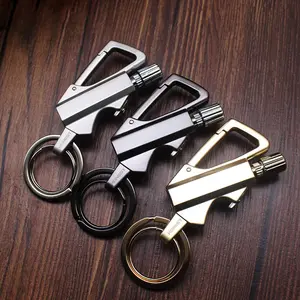 (Fuel not included) Multifunctional 3-in-1 keychain, easy to open bottle, store keys, unlimited lighters, ideal for camping, hiking and outdoor adventures