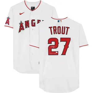 Mike Trout Los Angeles Angels Autographed White Nike Authentic Jersey with "14, 16, 19 AL MVP" Inscription - Fanatics Authentic Certified - MLB Memorabilia