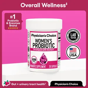 Physician's Choice Women's Probiotic Daily Digestive, Gut Health, Urinary Tract, and Immune Support for Women with 50B CFUs, Cranberry & Prebiotics