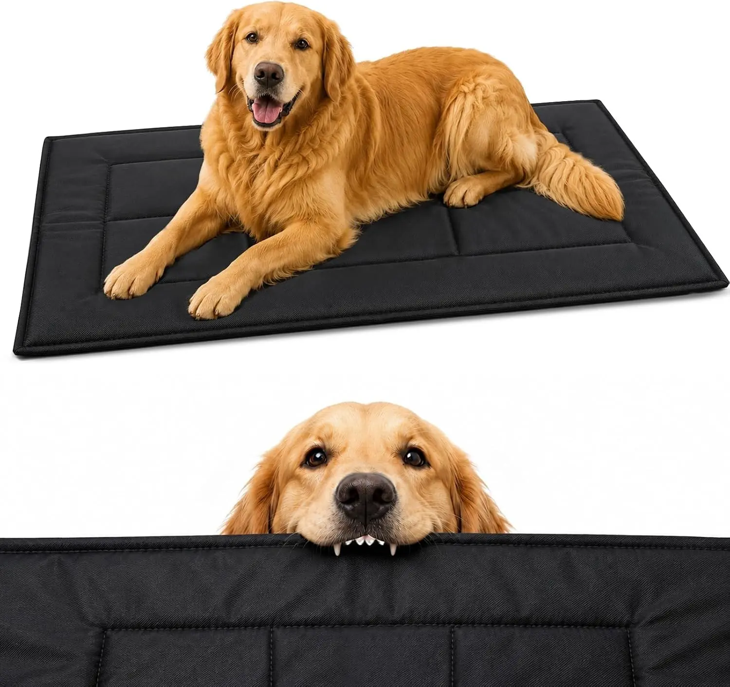 Chew Proof Dog Crate Pad, Indestructible Dog Bed for Aggressive Chewers, Waterproof Machine Washable Dog Kennel Pad (41x28 in)