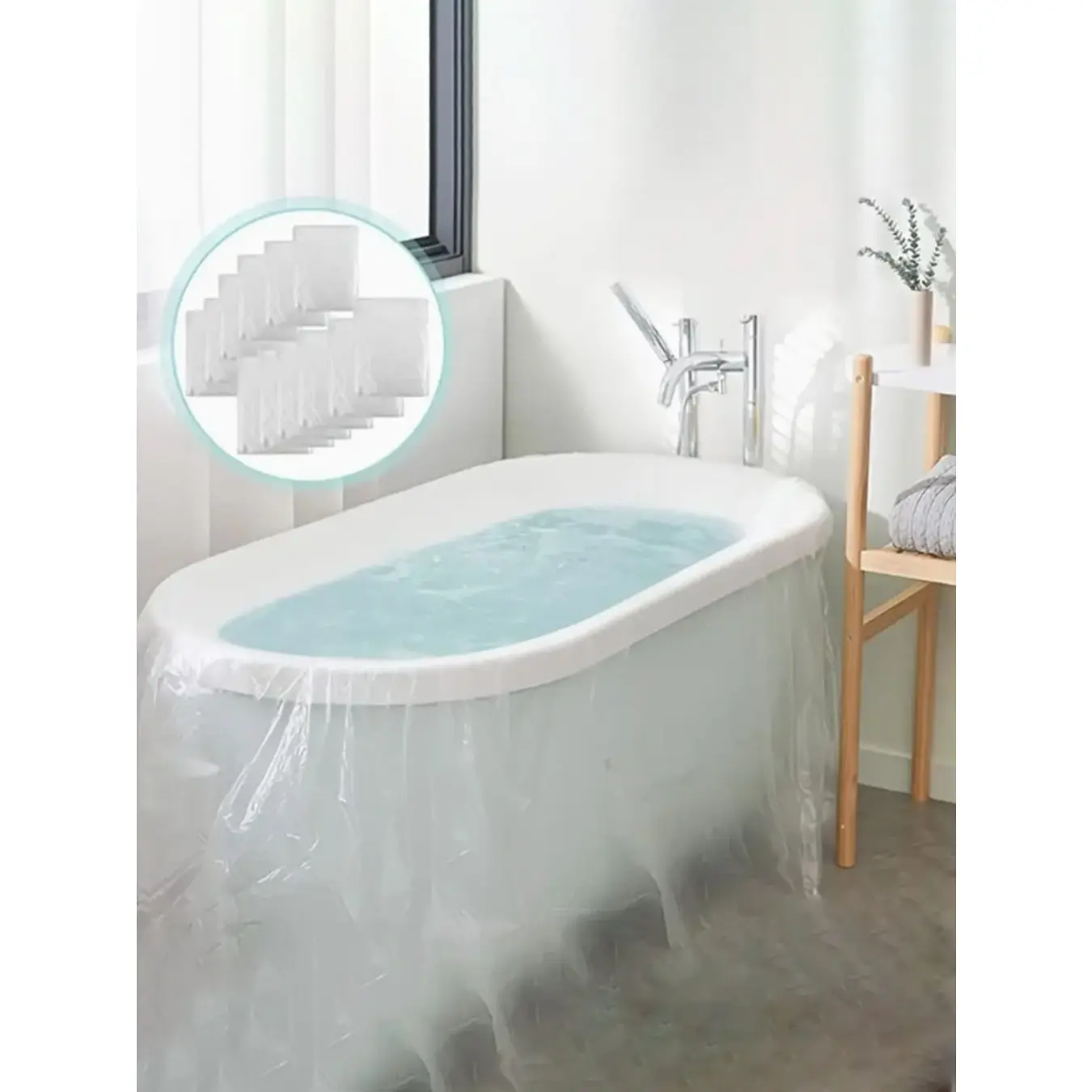 1pc,102*47in，Disposable Bathtub Cover Liner, Ultra Large Bathtub Liner Plastic Bag For Salon, Household And Hotel Bath Tubs, Bathtub Cover Sheet, Water Resistant Cover, Spa Cover, Waterproof Covers