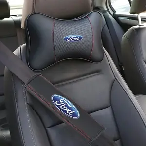 2/4PCS Car Headrest Neck Pillow Seat Belt Shoulder Pads for Ford Ranger S-Max Focus Galaxy Mondeo Transit Tourneo Custom Ranger Car Accessories