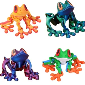 3D Printed Magnetic Frog - Realistic Articulated Jointed Style, Movable Jumping Frog Fridge Magnet, Refrigerator Magnet, Funny Decor for Home, Office, Kitchen, Locker & Metal Surfaces