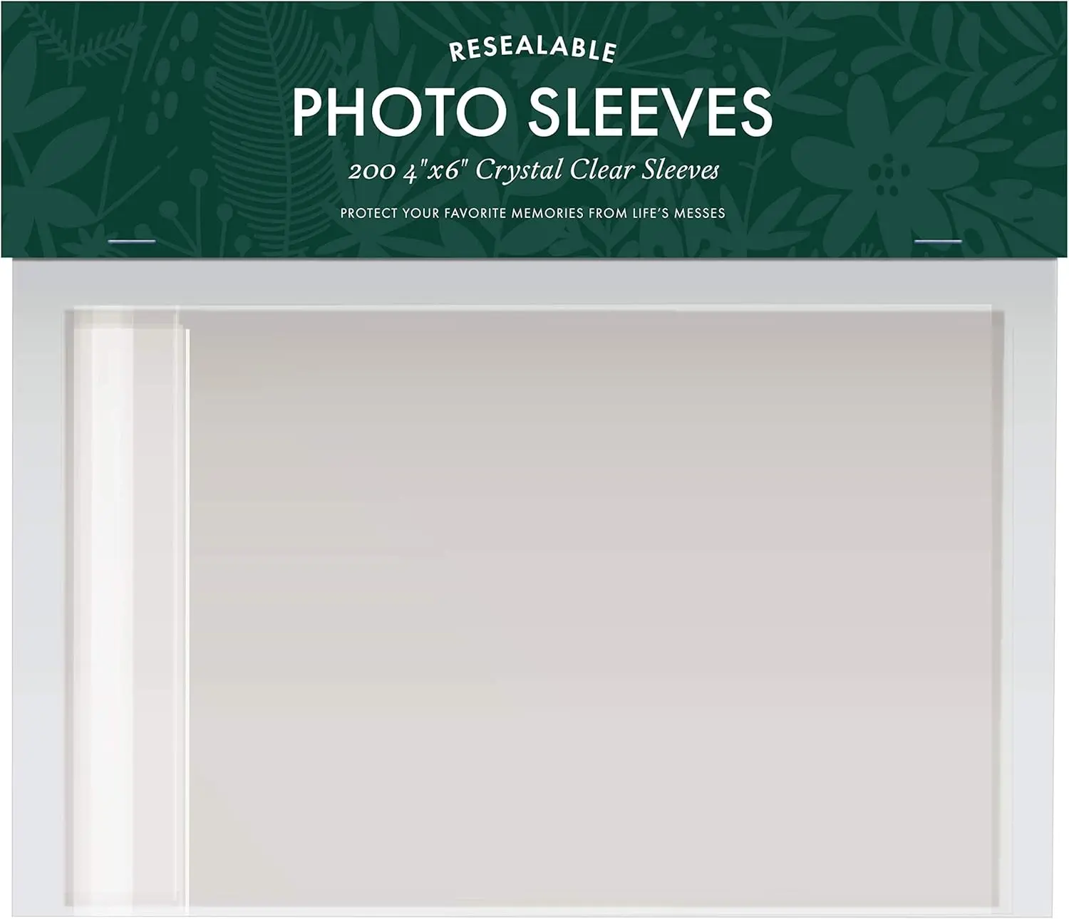 4x6 Photo Sleeves (200 Count) -  Clear Archival Plastic Sleeves with Self Adhesive Resealable Flap - Picture Protector